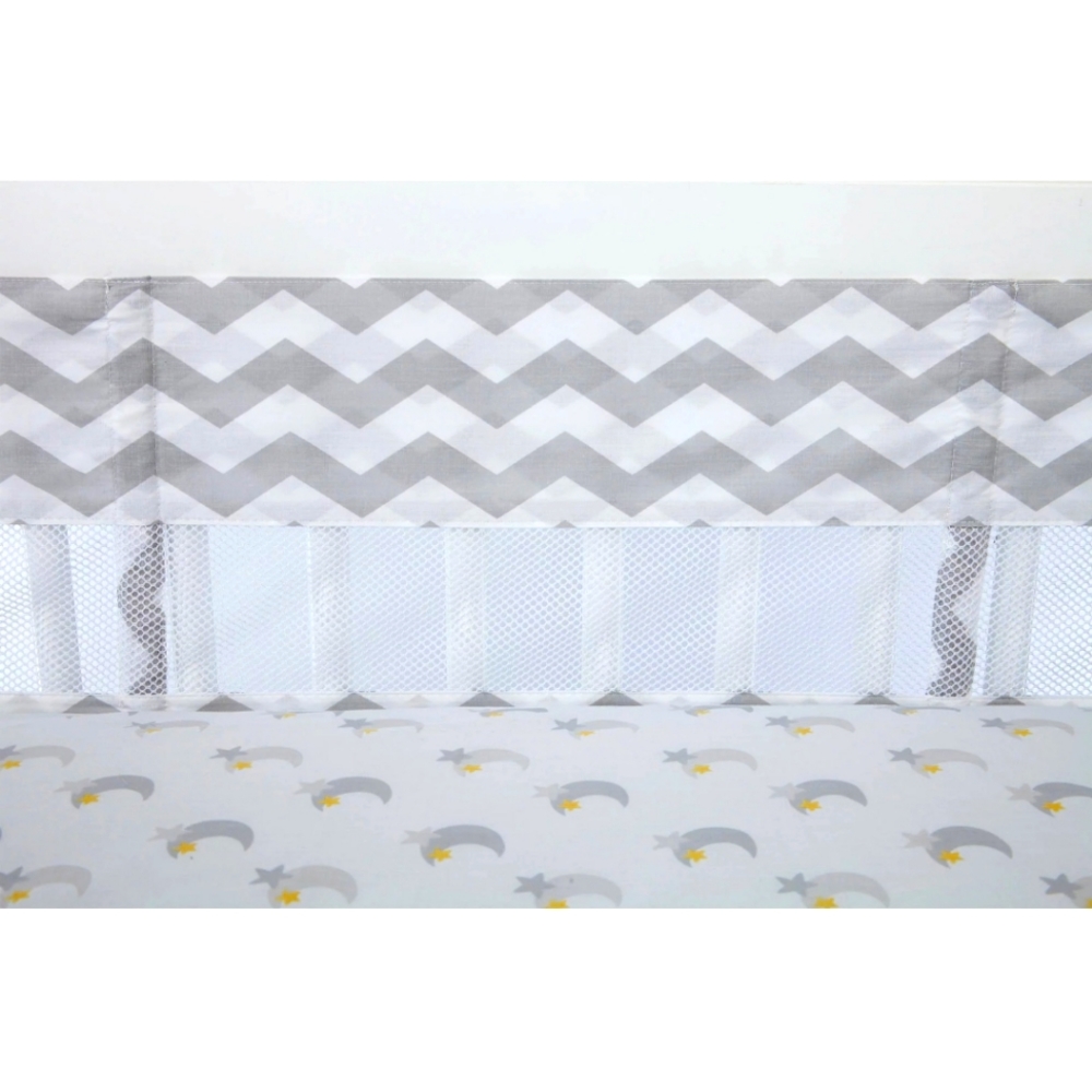 Little Love by NoJo Secure Me Crib Liner, Gray Chevron Print
